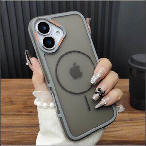 Smoke Gray Tactical Magnetic Case with Orange Accents